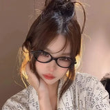 DAIIIBABYYY  -  Korean Retro Oval Frame Anti-Blue Light Glasses Women Men Ins Trendy Leopard Print Plain Glasses Girl Y2k Accessories Eyeglasses