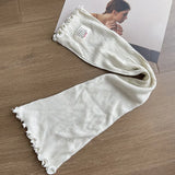 DAIIIBABYYY  -  Y2K Letter Label Knee-length Leg Cover Socks Ballet Strappy Ear Edge Calf Socks Stocking Lolita Gothic Japanese JK Stockings