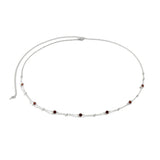 DAIIIBABYYY  -  Minimalism Silver Color Metal Slim Chain Belly Waist Chain Fashion Crystal Glass Summer Women Sexy Bikini Body Jewelry