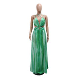 Daiiibabyyy  Elegant Dresses for Woman 2025 Summer New Spaghetti Strap Diamond Pleated Floor Length Ladies Birthday Party Dinner Vestidos Hot