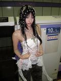 DAIIIBABYYY  -  Summer Strapless Tank Tops 2024 Summer Japan Style 2000s Clothes Y2k Irregular See Through Sheer Women Corset Top Chic