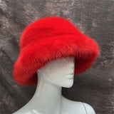Daiiibabyyy  New autumn and winter plush imitation fox fur basin hat ski hat fisherman hat warm fur furry imitation fur women's hat
