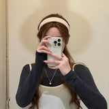 DAIIIBABYYY  -  Sweet cream knitted wool headband autumn and winter foreign style daily versatile headband hairhoop go out hair accessories new