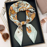 DAIIIBABYYY  -  New Silk Square Scarf Women Luxury Floral Print Kerchief Soft Satin Hairband Hands Bag Ribbon Foulard Hijab Neckerchief Headband