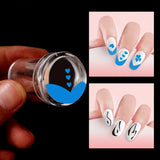 Jelly Silicone Head Nail Stamp Set with Scraper French Nail Art Template DIY Polish Gel Design Print Stamping Manicure Tools