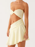 Daiiibabyyy  Elegant Off-Shoulder Bodycon Dress with Cutout Detail and Ruched Design Perfect for Summer Parties and Beach Outings