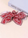 DAIIIBABYYY  -  1pcs bohemian versatile unique hair clip, red cashew flower bow grab clip sweet shark clip resort ponytail clip fashion headwear