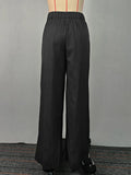 DAIIIBABYYY  -  Women's Suit Pants Gray Black Wide Leg Trouser New Fashion Asymmetric High Waisted Split-Joint Spring Female Clothing