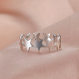 DAIIIBABYYY  -  Five pointed star ring stainless steel women's minimalist fashion ring accessories jewelry anniversary gift
