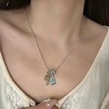 Daiiibabyyy  New Arrival Elegant Unique Design Enamel Oil Drop Star Clavicle Chain Necklace Fashion Simple Geometry Jewelry Party Gifts