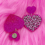 Daiiibabyyy  Y2K Jewelry Pink Leopard Earrings Korean Fashion Punk Cool Egirl Acrylic Dangle Earrings for Women 2000s Accessories Party