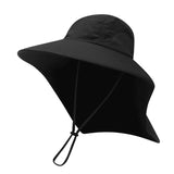 Daiiibabyyy Outdoor Fisherman Hat for Men Women Summer Quick Drying Neck Protection Visor Cap Anti UV Breathable Fishing Safari Hat