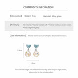Daiiibabyyy  Cute Dripping Oil Heart Dangle Earrings for Women Y2K Aesthetic Dot Glass Ball Drop Earrings Daily Party Fashion Jewelry K