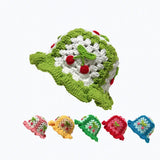 Daiiibabyyy Summer New Women Crochet Hand Made Hollow Knitted Fisherman Hats Casual Knit Hats Cherry Red Pink Bucket Hat Cap