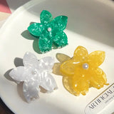 Daiiibabyyy  1pc New Acetate Flower Clip with Elegance, Beautiful Hair Accessories for Back of Head, Holiday High-End Feel Shark