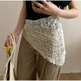 Daiiibabyyy  Floral Lace Bandana for Women Beach Party Formal Scarf Headscarf Boho Summer Outfits Multi-purpose Hair Accessories for Daily