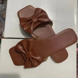 Daiiibabyyy  Women's Slippers Summer New Fashion Shoes for Women Plus Size 43 Solid Bow Flat Outdoor Beach Slippers Female Zapatos Mujer