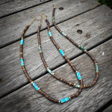 DAIIIBABYYY  -  Vintage Irregular Brown Wooden Bead String Choker Trend Pattern Square Stone Collar Necklace Men's Casual Party Jewelry