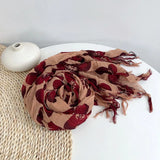 Daiiibabyyy  New Korea Design Flower Printed Thin Scarf Neck protect Elegant Large Size Cotton Scarf 110x220cm