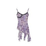 DAIIIBABYYY  -  Sexy Camis Printed Off Shoulder Ruffled Edge Vest Irregular Slim Fit Hot Girls Summer Camisole Lace Trendy Female Clothing Tops