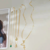 Daiiibabyyy  3pcs Bohemian Cross Waterdrop Shell Pendant Y-Necklace Layering Jewelry for Holiday Party Matching Accessory
