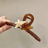 Daiiibabyyy  1pc Sweet Star Catching Charm Hair Clip, Back of Head Disc Hair Clip, Shark Clip, Simple Hair Accessories Hair Clip