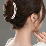 Daiiibabyyy  Luxury Pearl Hair Combs Women Elegant Zircon Hairpin Clips Crystal Bun Wedding Bridal Hairclaw Rhinestone Jewelry Accessories