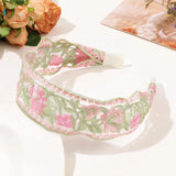 DAIIIBABYYY  -  Elegant Chiffon Embroidery Flower Hairband For Women Sweet Hair Decorate Headband Hair Hoop Band Turban Fashion Hair Accessories