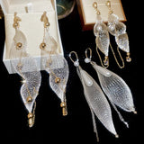 Daiiibabyyy  Personalized Hollow Pendant Earring for Women Elegant Temperament Pearl Water Drop Tassel Drop Earrings Design Sense Jewelry