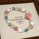 DAIIIBABYYY  -  Ceramic Conch Beaded Bracelet Cartoon Korean Style Star Bracelets For Women Handmade Bracelet Friend Jewelry Gift