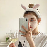 Daiiibabyyy 1pc cute Soft Coral Fleece Headband Animal Ears Hairband Wash Face Hair Holder Bow Turban for Women Hair Band Hair Accessories