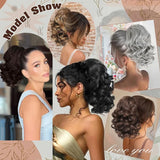 Daiiibabyyy  12inch Short Ponytail Extension Classic Loose Curly Wavy Claw Clip Pony tails Synthetic Hair Extensions Hairpieces for Women