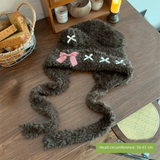 Daiiibabyyy  Cute Thickened Bear Ears Knitted Hat Warm Soft Bear Hat Windproof Coldproof Lei Feng Hat Winter Season Women Wear