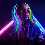 Daiiibabyyy 5/30PCs Colorful Luminous Braids Butterfly Glitter Fiber Optic Hair LED Silk Braids Bar Prom Aid Supplies Hairband Hair Decor