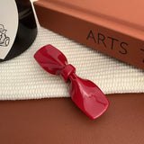 DAIIIBABYYY  -  Korean New Design Retro Bow Side Bangs Clip Temperament Acetic Duck Beak Clip Sweet Oval Shredded Hair Clip