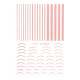 Daiiibabyyy Gold Rose 3D Nail Sticker Curve Stripe Lines Decals Adhesive Striping Tape DIY Foil Nail Art Decorations Manicure Stickers