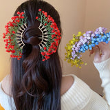 Daiiibabyyy  4 Colors New Chinese Style Flower Hairpins Women's Sweet Hair Sticks Party Hair Fork Bridal Wedding Romantic Hair Accessories M