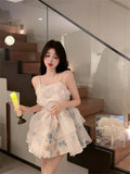 Daiiibabyyy  Super Fairy Suspender Beautiful Back Floral Princess Puffy Skirt Pure Sweet and Sexy Girl