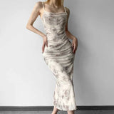 Daiiibabyyy  Cool and Eye - catching! Spaghetti - strap Diamond - embellished Slit Bodycon Dress, a Fashion Essential for Spicy Girls