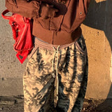 DAIIIBABYYY  -  Y2K Vintage Camouflage Women Sweatpants Harajuku Jogging American Retro Wide Leg Pants Baggy Trousers Hip Hop Casual