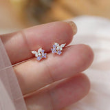 DAIIIBABYYY  -   Sterling Silver For Women Purple Butterfly Zircon Korean Fashion Hot High Quality Lady Wedding Jewelry