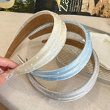 Daiiibabyyy  Women Satin Polka Dot Wide Headband Irregular Shape Non Slip Hairband Plush Lined Polka Dot Hair Hoop Fashion Hair Accessories