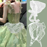Daiiibabyyy  Spring Summer Floral Hair Scarf Elegant Headwrap Women French Country Style Lace Mesh Triangle Scarf Bohemian Hair Accessories