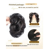 DAIIIBABYYY  -  Women's Fake Hair Bun Clip Fluffy Chicken Nest Flower Bud Ancient Chinese Style Padded Headwear Simulation Hair Hair Extension
