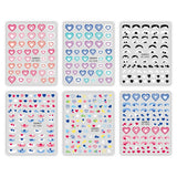 Daiiibabyyy New 3D Gradient Love Heart Nail Stickers French Red Blue White Green DIY Nail Art Self-Adhesive Decals Nail Art Decoration