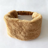 Daiiibabyyy  Winter Ladies New Plush Hair Band Korean Japanese Ins Sweet Style Faux Rabbit Hair Headband Warm Wide Side Trendy Girl Hair Band