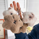 Daiiibabyyy Capybara Key Chain Pendant Soft Long Plush Cute Anime Fluffty Doll Children Gifts Kawaii Bag Pendant Keychain Porte - Clés