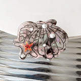 Daiiibabyyy  New Ocean Series Pearl Shell Hairpin Grab Clip Personalized Creative Shark Clip Back Head Disc Hair Grab Hair Accessories