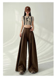 DAIIIBABYYY  -  Streetwear Wide Leg Pants Women Korean Black High Waist Suit Pants Summer Fashion Elegant Lace Up Straight Trousers New