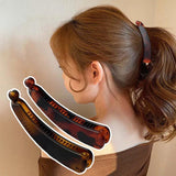 Daiiibabyyy  Black Banana Clip Hairpin Women Toothed Non-slip Hairpin Ponytail Headwear Fashion Korean Hair Accessories Festival Gift